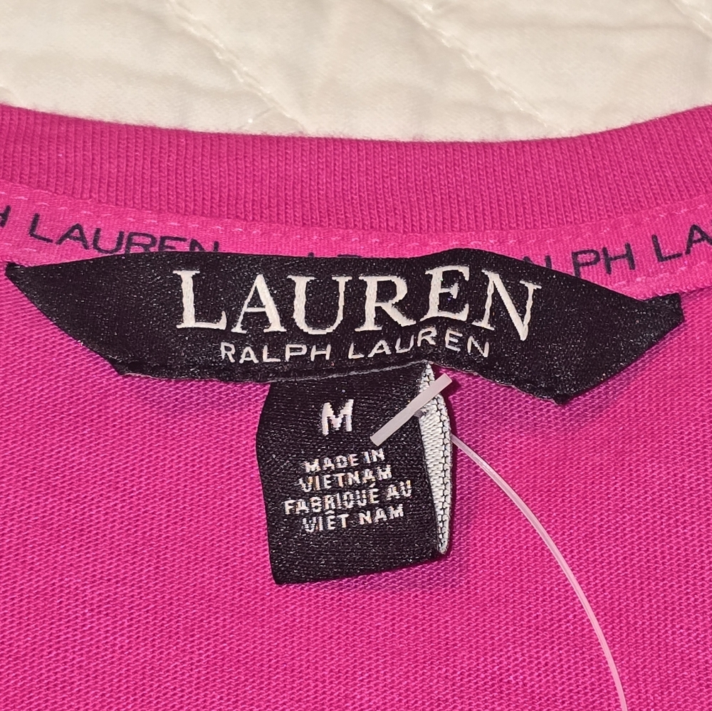 Lauren Ralph Lauren NWT Hot Pink Top Women's Size Medium - Picture 6 of 11